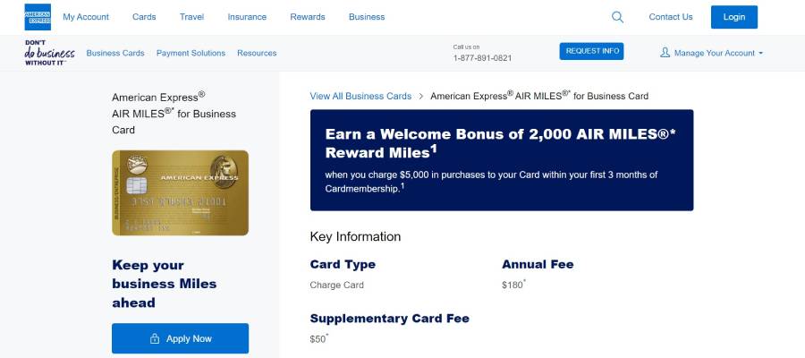 American Express AIR MILES for Business Card