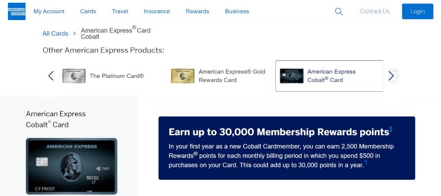 American Express Cobalt Card