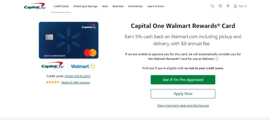 Capital One Walmart Rewards Card