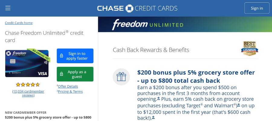 Chase Freedom Unlimited