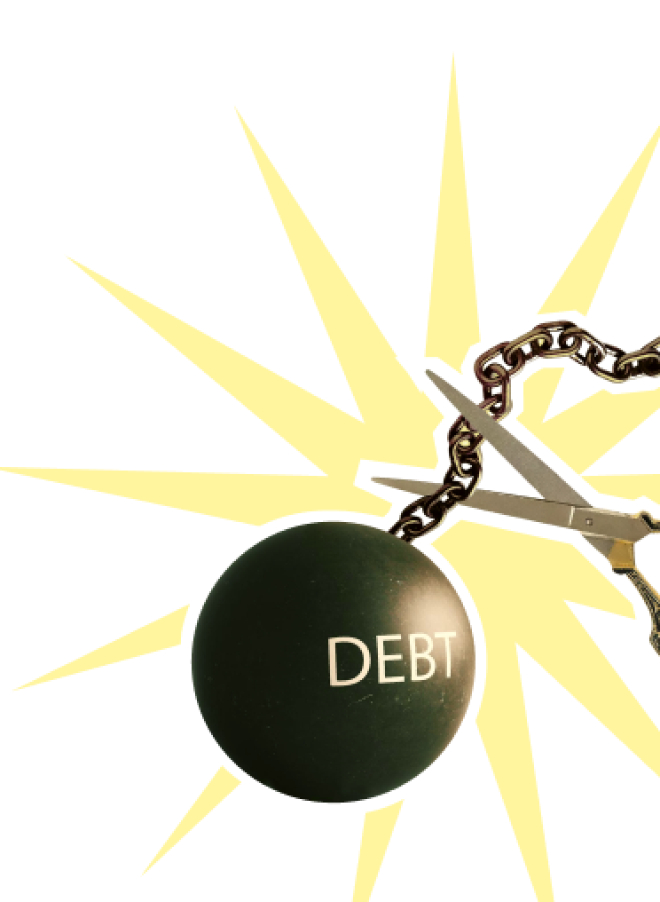 cut the debt banner