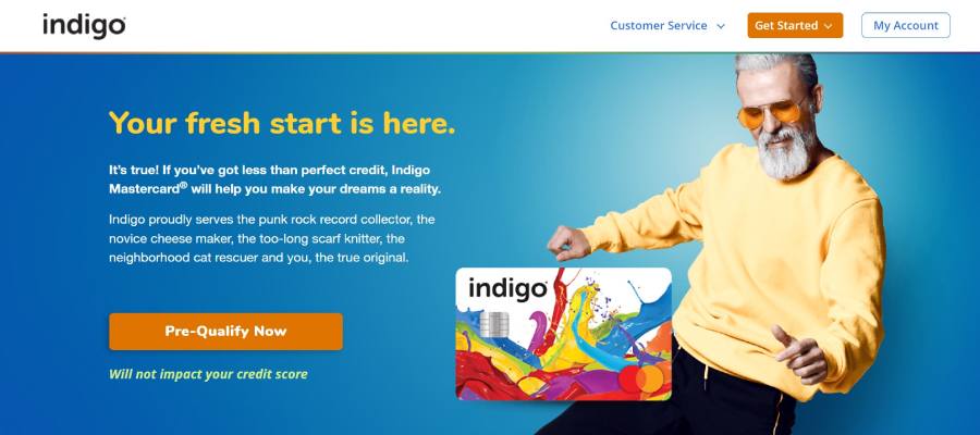 Indigo Mastercard for Less than Perfect Credit