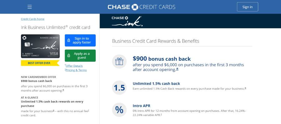 Ink Business Unlimited Credit Card — Business Credit Card
