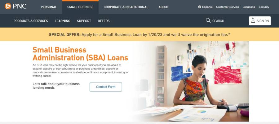 PNC Bank — SBA loan