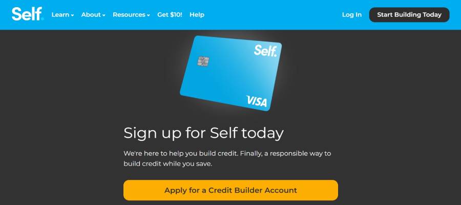 Self-Credit Builder Account with Secured Visa Credit Card