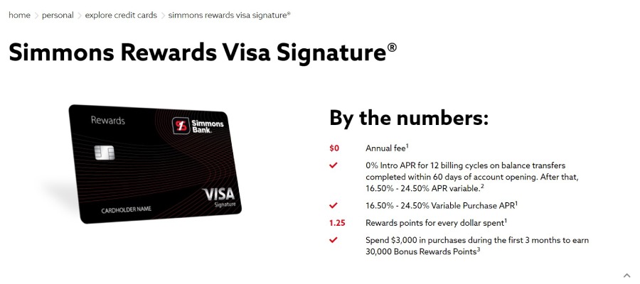 Simmons Rewards Visa Signature