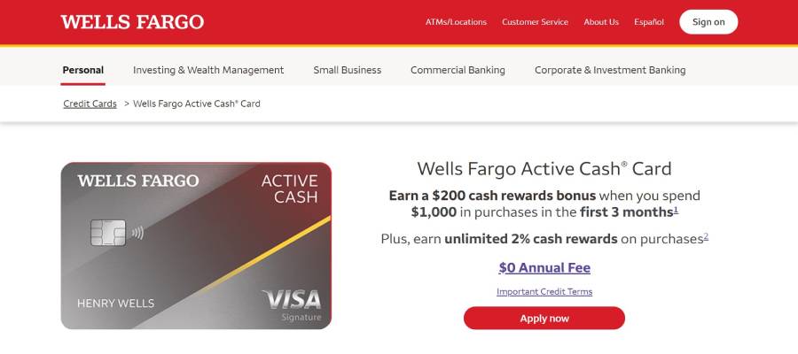 Wells Fargo Active Cash Card